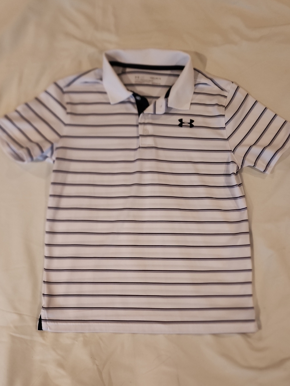 Under Armour White Polo - Youth Large